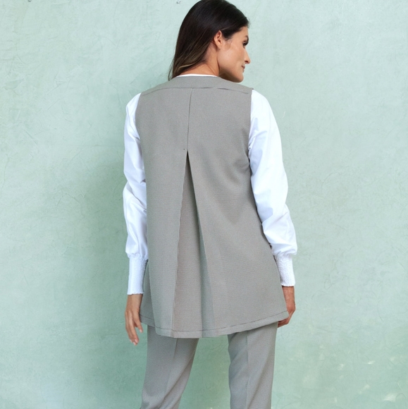 Sleeveless Blazer Houndstooth - Picture 2 of 6